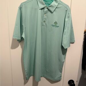 Men's Green Masters Striped Polo Shirt - Size L